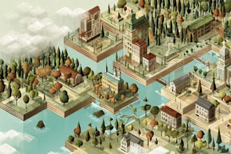 draw a unique vector or isometric map