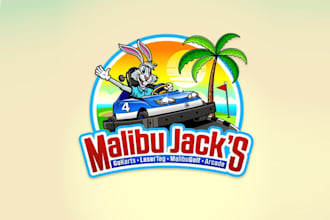 design tropical beach family fun center logo