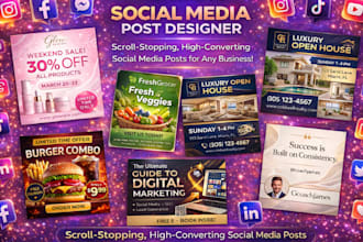 design editable canva social media post, flyers, instagram post, x, facebook ads