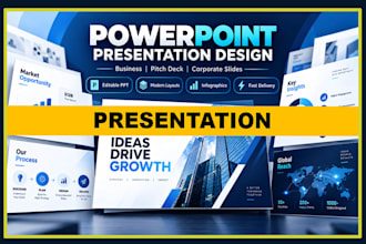 design a professional powerpoint presentation and investor pitch deck