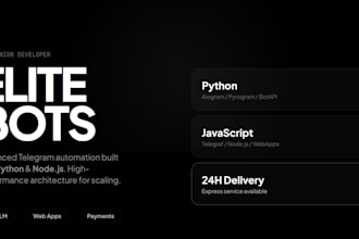 develop a professional telegram bot using python or node js