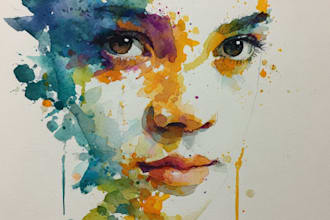 paint a unique watercolor portrait
