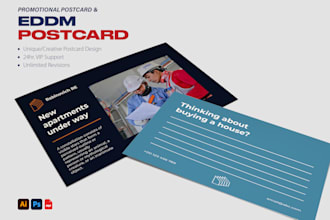 design a professional postcard and an edm postcard