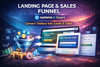 landing page design lead capture page one page website systeme io sales funnel
