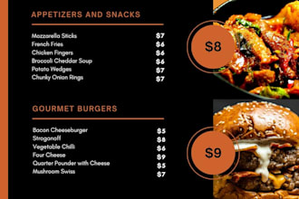 create fast food menu posters
