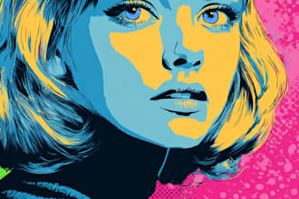 design trendy pop art food illustrations and posters