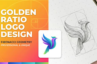 design minimal, geometrical golden ratio logo
