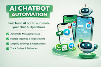 build ai chatbot to automate whatsapp, telegram, facebook and website