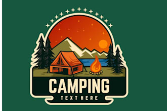 design high quality wild camping vintage logo