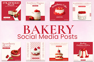 create social media posts for bakery a d cake businesses