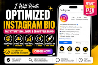 write optimized instagram bio for profile growth