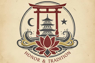 design a meaningful and elegant shrine logo for your brand