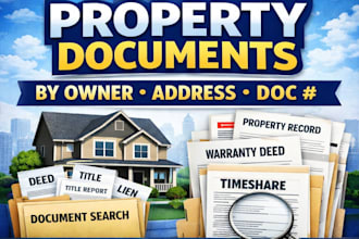 provide USA property documents copy by owner, address, docs