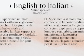 manually translate english to italian as a native speaker