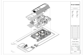 design modern villa plans and 3d model in revit