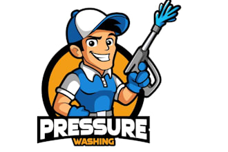 modern power and pressure washing logo