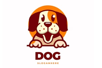 design high quality puppies mascot logo