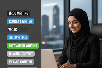 write professional urdu motivational and islamic content