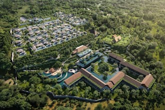 recreate site plan landscape, city map design, architectural house rendering,dwg