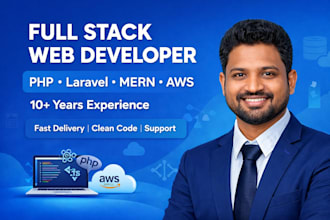 develop full stack web app using PHP laravel node js react mern
