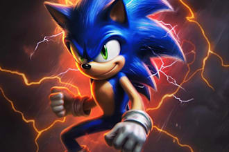 create 3d sonic hedgehog avatar 3d vtuber cartoon avatar vrchat avatar