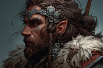 draw dnd character art fantasy character for dnd party and pathfinder