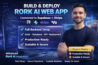 build deploy connect rork ai app to supabase backend, lovable v0 stripe web app