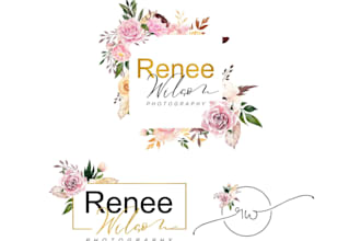 do floral feminine garden flower shop brand logo design