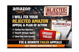 review and rewrite your rejected amazon appeal  plan of action for reinstatement