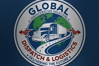 create trucking dispatcher transport logo for your brand