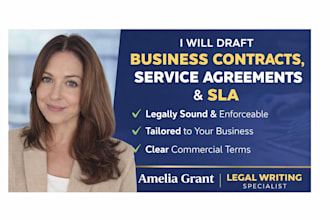 draft business contracts, service agreements sla, brand ambassador ugc contracts