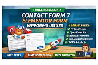 build and fix contact form 7, elementor form, wpforms issues