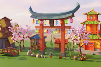 create game ready stylized 3d props and buildings