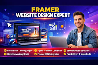 design develop framer website animation webflow landing page portfolio business