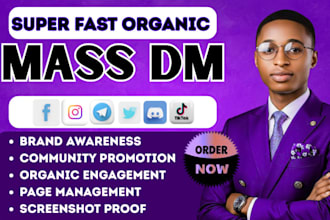 send organic discord mass dm telegram bulk message server setup manage community
