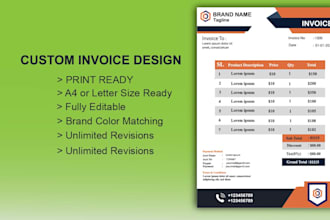 create minimalist, custom invoice and corporate stationery