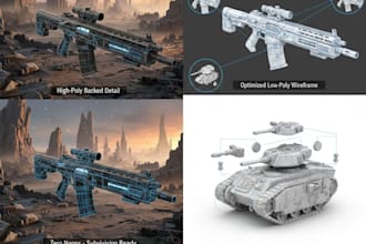 do expert 3d hard surface modeling for game props and 3d printing