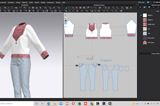 create 3d clothing design, pattern and realistic render in clo3d