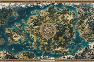 draw a custom map for fantasy, scifi, book or boardgame