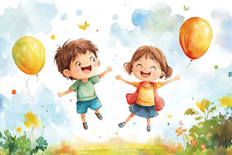 draw custom illustrations and children book illustration