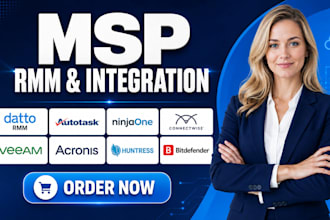 setup datto rmm autotask ninjaone connectwise veeam acronis huntress bitdefender
