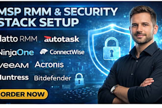setup datto rmm autotask ninjaone connectwise veeam acronis huntress bitdefender