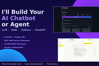 build an llm chatbot or ai agent with rag using python and fastapi