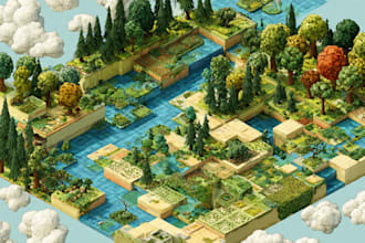 create a isometric map vector illustration