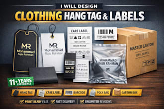 design clothing hang tag, sticker, photo card, labels