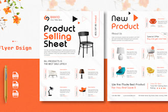 design professional sell sheet, one pager, product sheet or marketing flyer