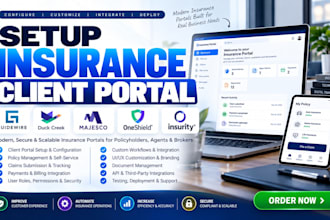 setup insurance client portal on guidewire duck creek majesco oneshield insurity
