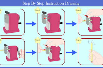 design product instruction manual and vector line art