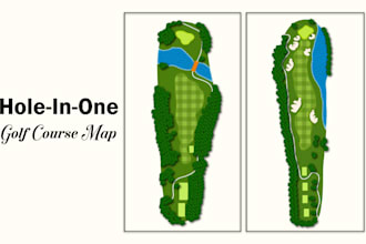 create a custom golf hole in one vector map illustration