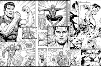 comic book illustration manga page comic book superhero comic book manga artist